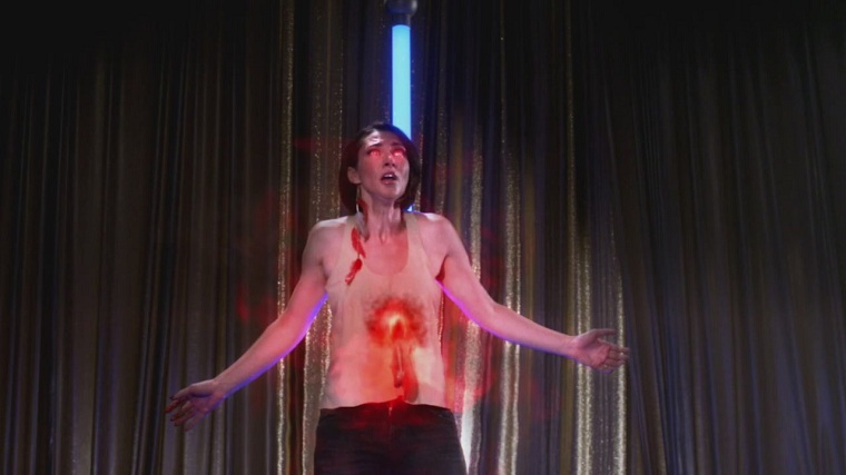 Randa burning after being stabbed... Randa burning after being stabbed...